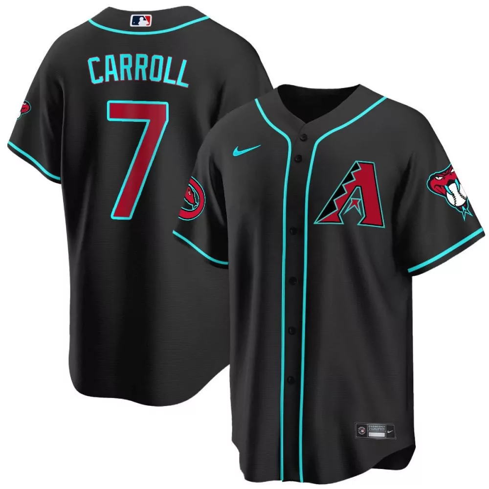 Corbin Carroll 7 Jersey Black Arizona Diamondbacks Men Red Cyan Alternate Cool Base
