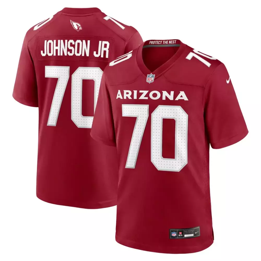 Paris Johnson Jr. 70 Jersey Maroon Arizona Cardinals Men White Game