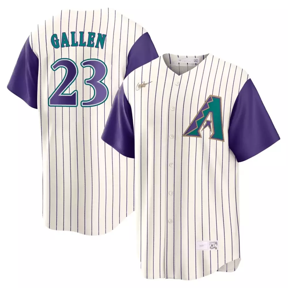 Zac Gallen 23 Jersey White Arizona Diamondbacks Men Alternate Purple Teal Throwback