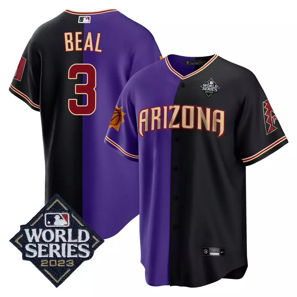 Bradley Beal 3 Jersey Black World Series 2023 Arizona Diamondbacks Men Split Design