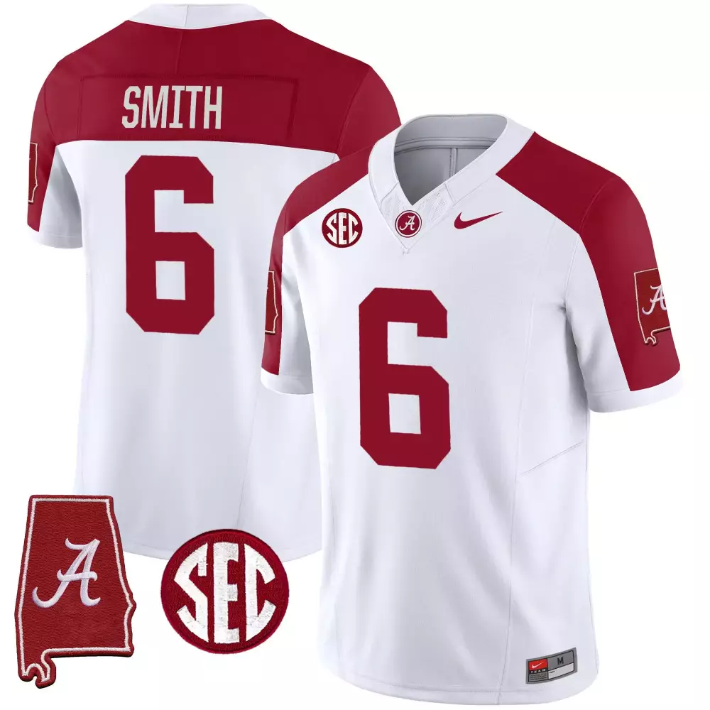 Devonta Smith 6 Jersey White Alabama Crimson Tide Men Vapor Limited All Stitched
