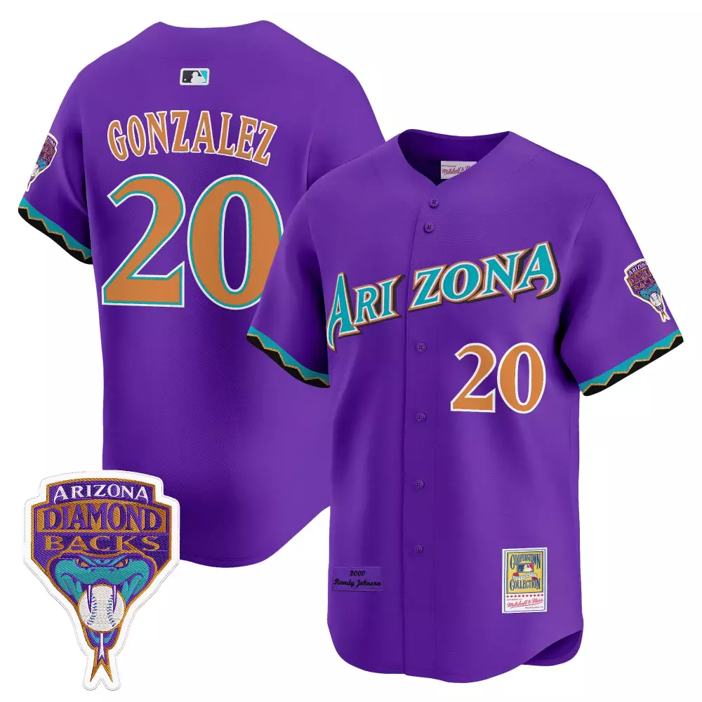 Stitches Cooperstown 20 Jersey Purple 2000 Randy Johnson Arizona Diamondbacks Collection