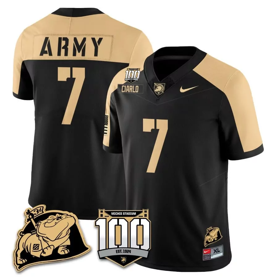 Jimmy Ciarlo 7 Army Black Knights Jersey 100th Anniversary Michie Stadium Men Gold