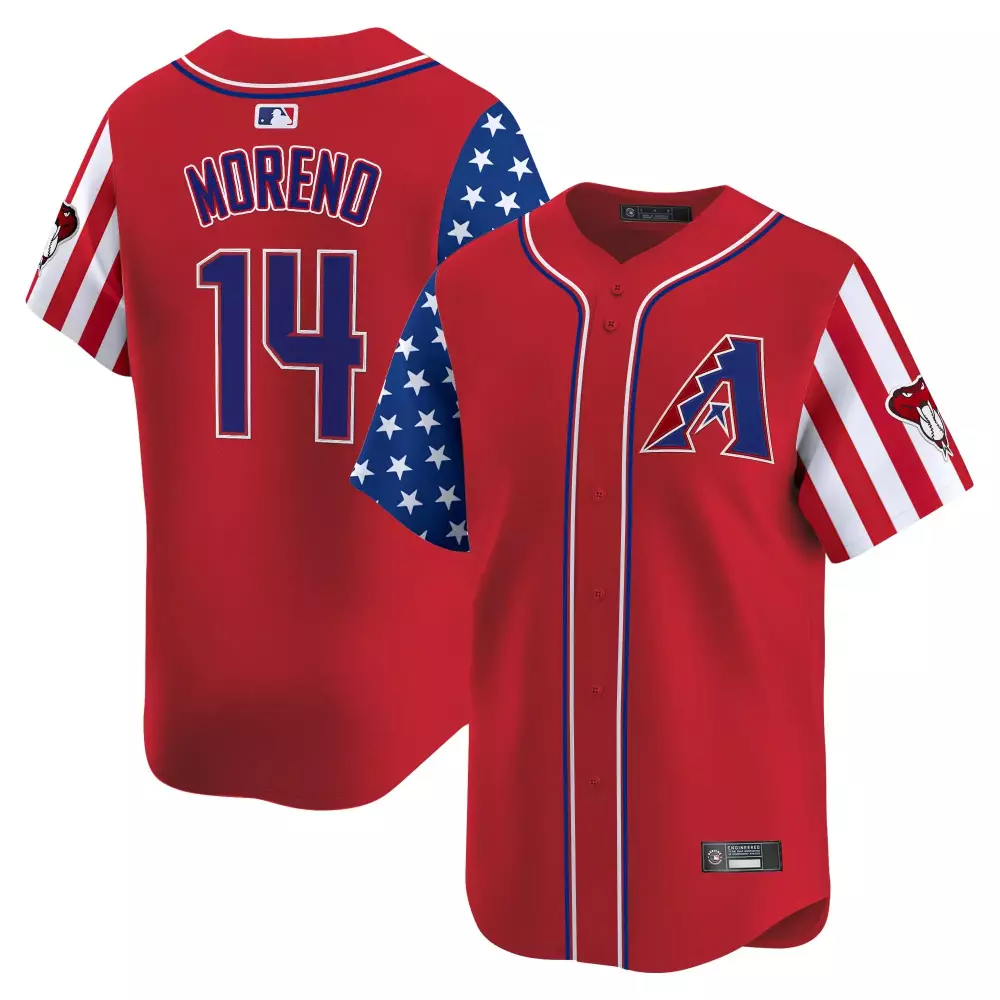 Gabriel Moreno 14 Jersey Red Arizona Diamondbacks Men Alternate Custom Design Blue
