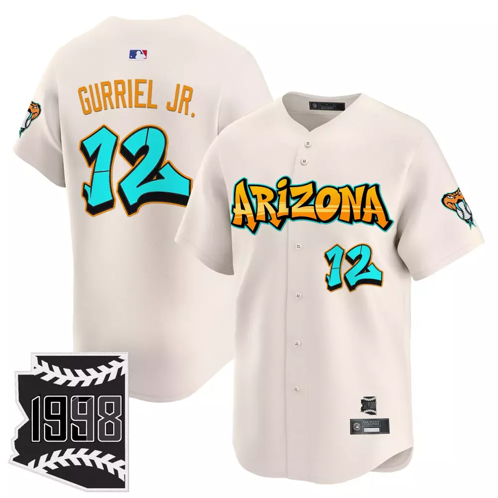 Gurriel Jr. 12 Jersey Cream Arizona Diamondbacks 1998 State Shape Men Custom Design