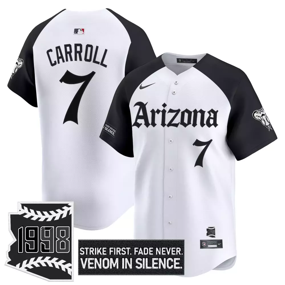 Corbin Carroll 7 Jersey White Venom Arizona Diamondbacks Men Black Vapor Embroidered