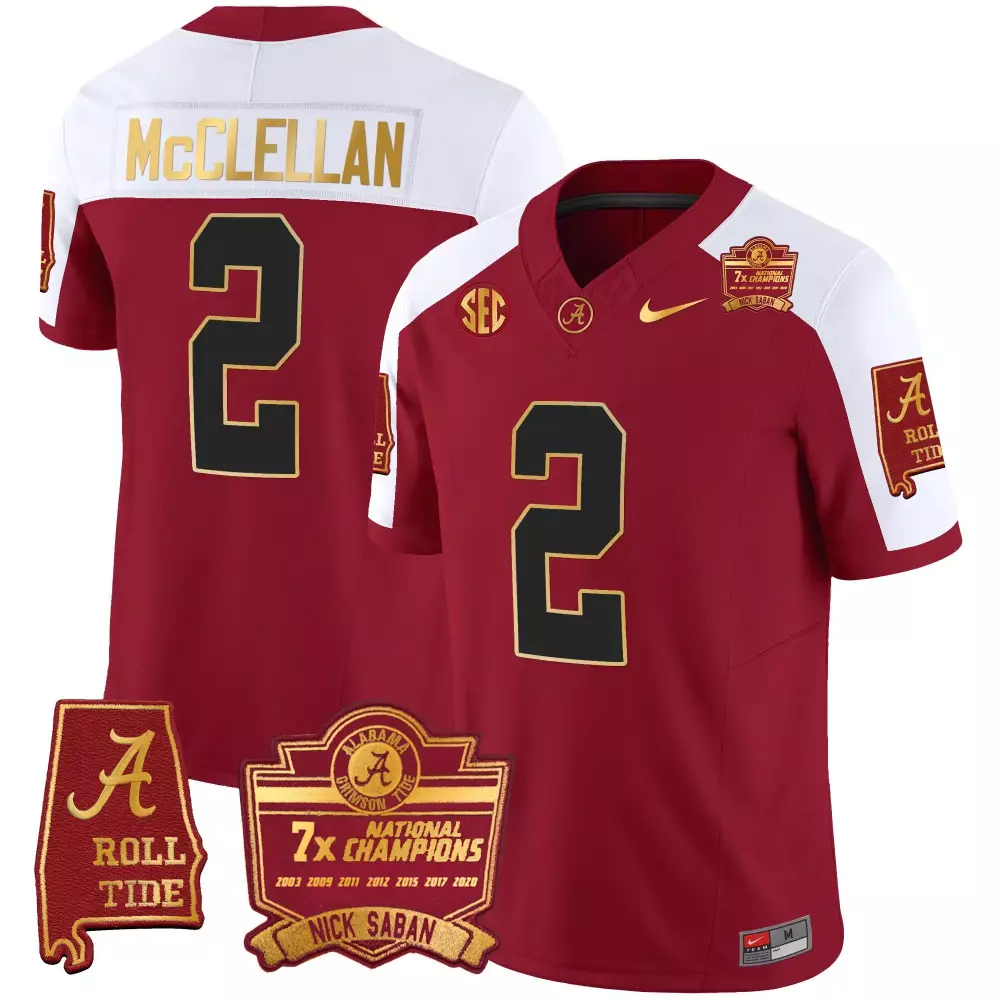Jase Mcclellan 2 Jersey Crimson 7x National Champions Alabama Tide Nick Saban 2020