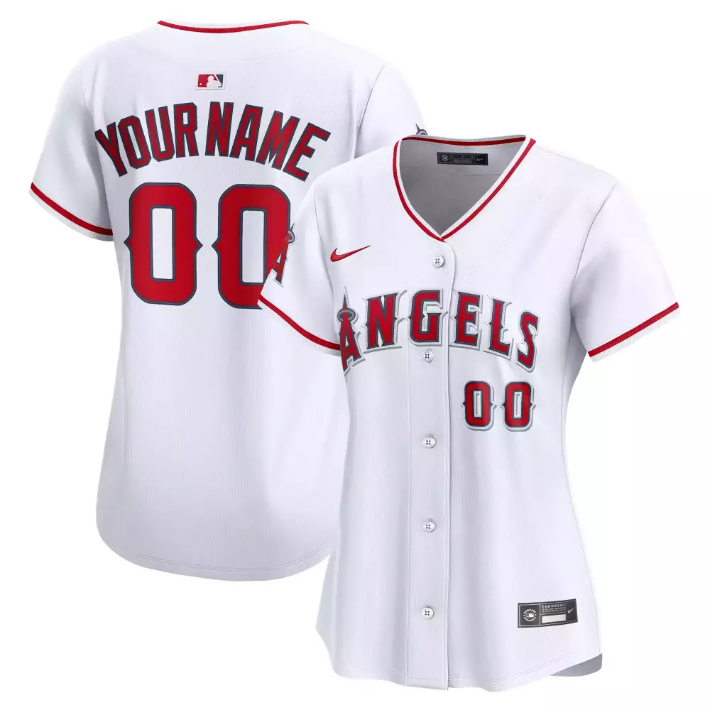 Custom Angels Jersey White Red All Stitched Vapor