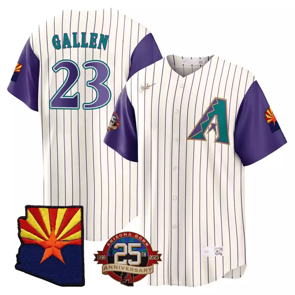 Zac Gallen 23 Jersey Cream 25th Anniversary Arizona Diamondbacks State Flag 2023