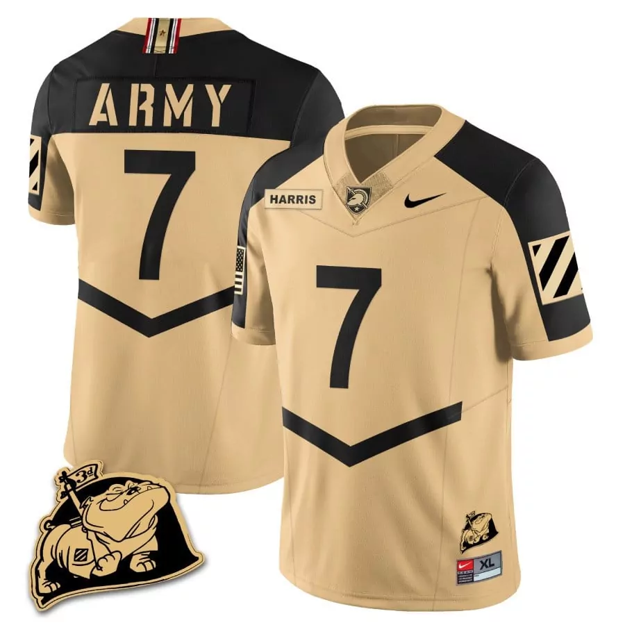 Jordan Harris 7 Jersey Gold Army Black Knights Us Flag Men Alternate All Stitched