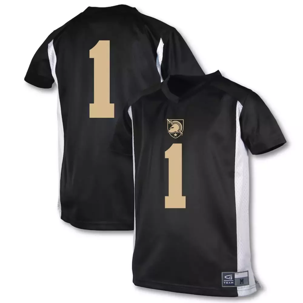 Custom Army 1 Jersey Black White Gold