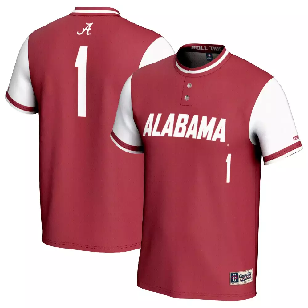 Alabama Crimson Tide 1 Jersey Split Design White Custom All Stitched Vapor
