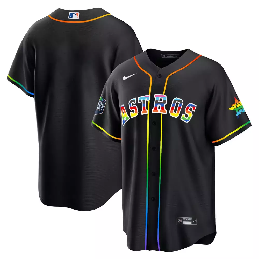 Pride Rainbow Houston Astros Jersey Black Month 2023 Men MLB Alternate Orange Yellow