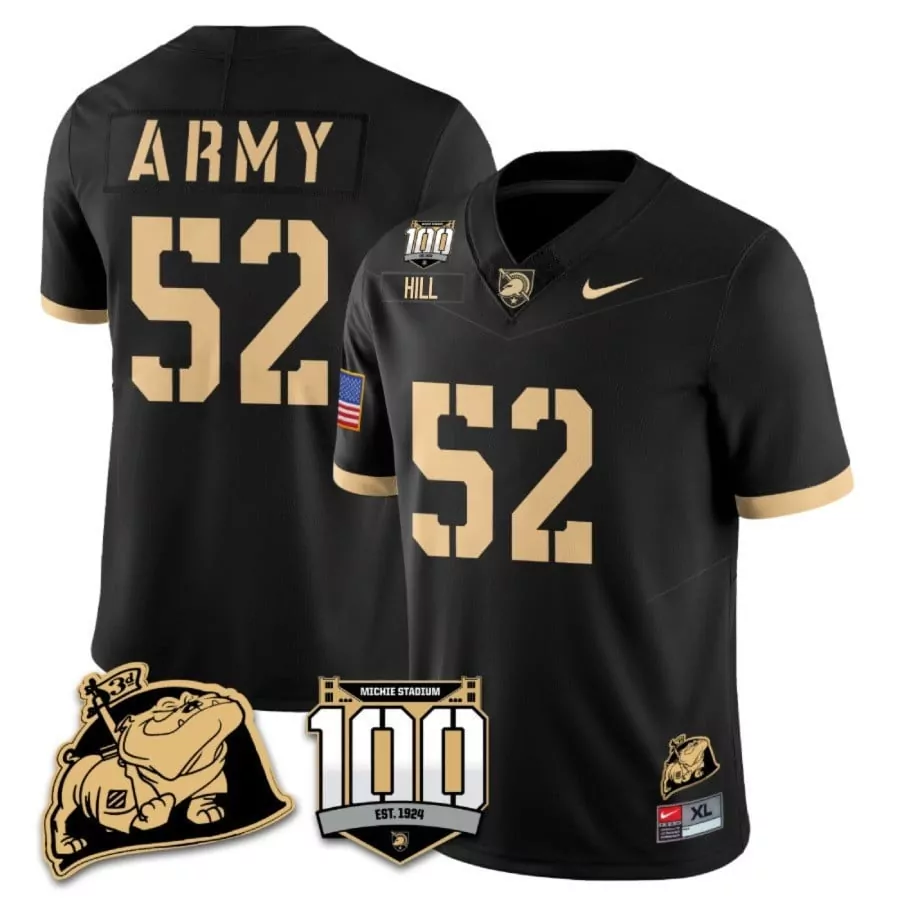 Adin Hill 52 Army Jersey Black 100th Anniversary Michie Stadium 100 1924 Bulldog