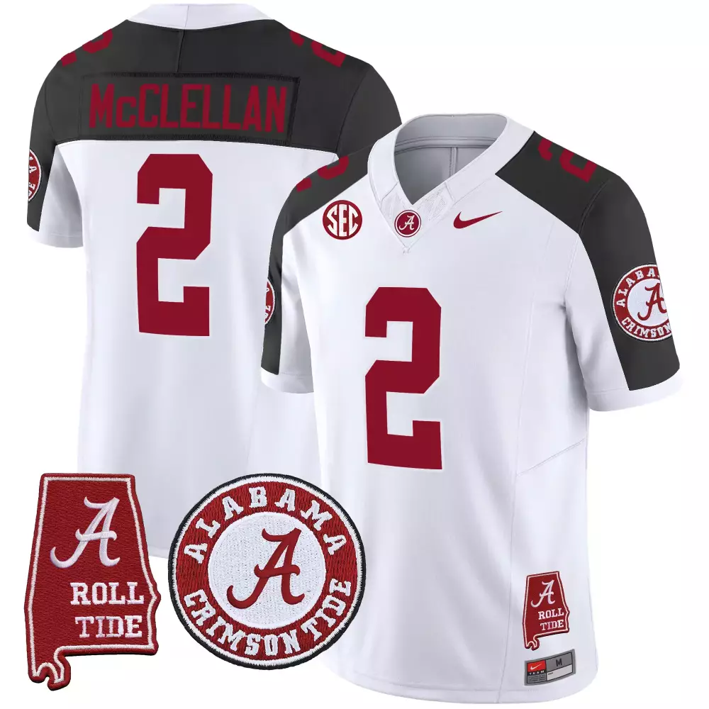 Jase Mcclellan 2 Jersey White Ncaa Football Alabama Crimson Tide Roll Men Black Vapor