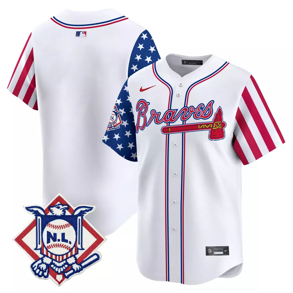 Bryce Harper 3 Atlanta Braves Jersey White Stars And Stripes Nl Men Split Custom Design