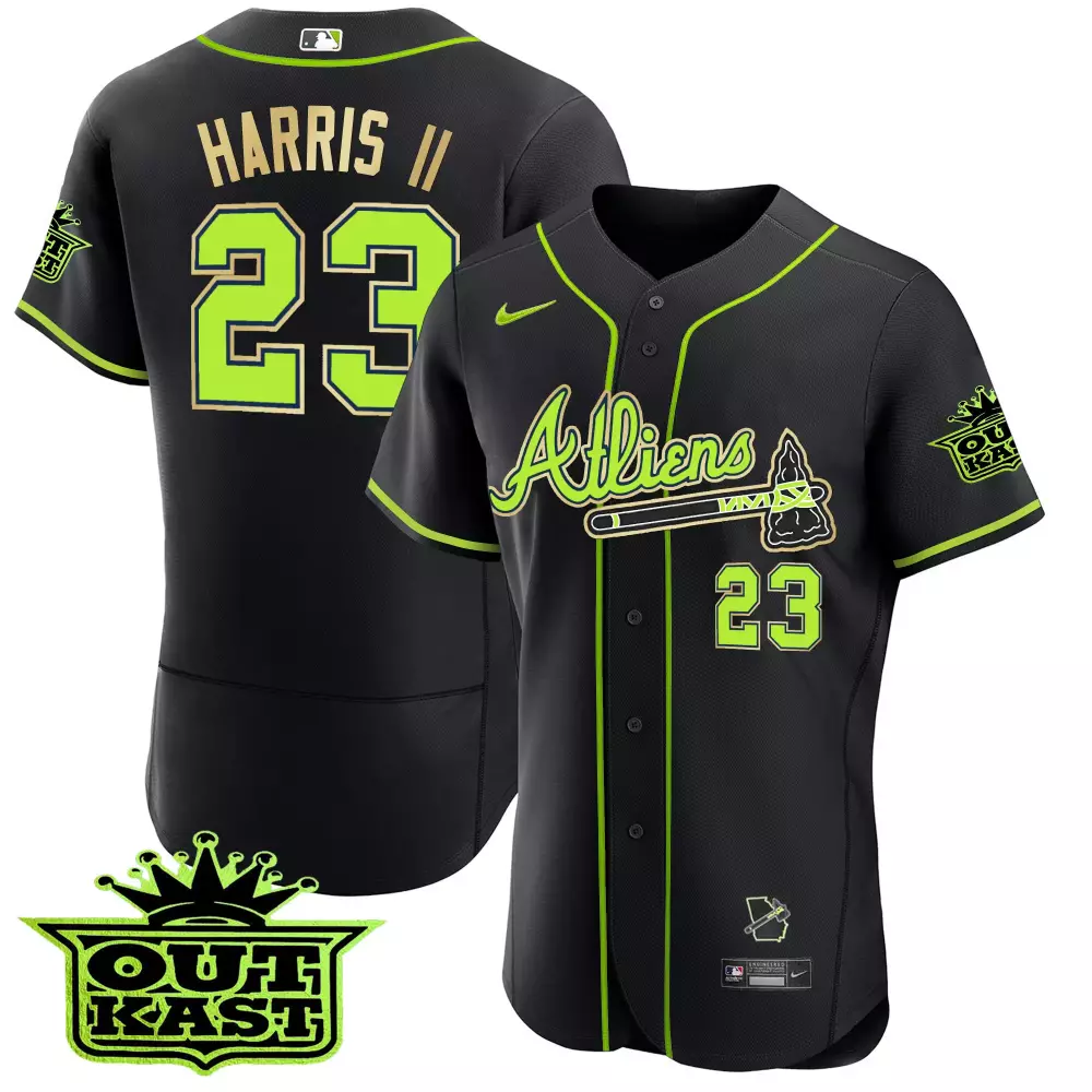 Harris Ii 23 Atlanta Braves Jersey Black City Connect Outkast 2024 Men Alternate