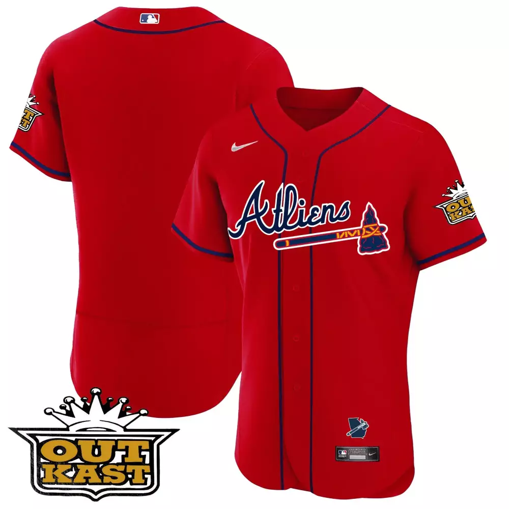 Atliens Atlanta Braves Jersey Red City Connect 2023 World Series Vapor Men Blue Yellow
