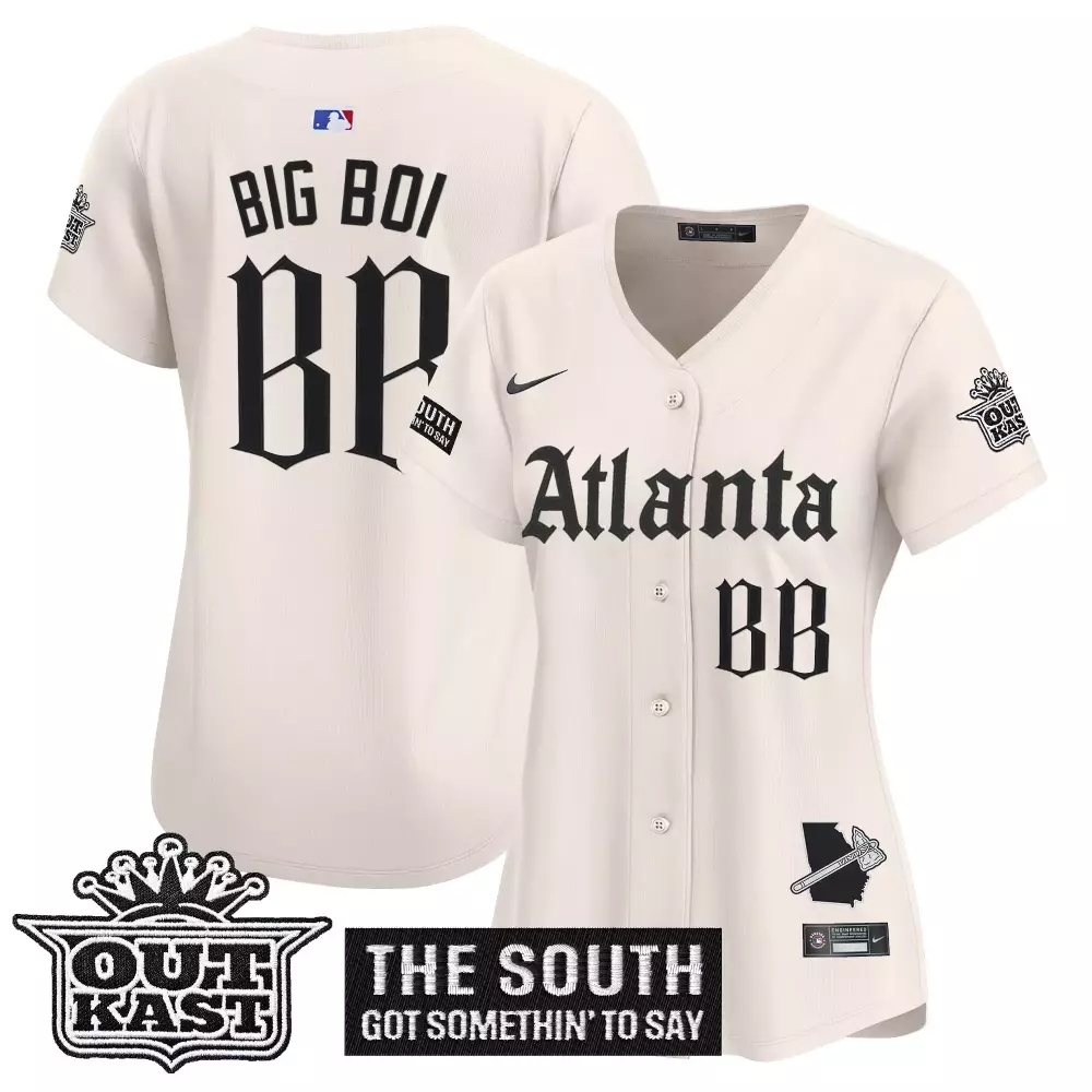 Big Boi Atlanta Braves Jersey Cream Outkast X Axe Men Black Vapor