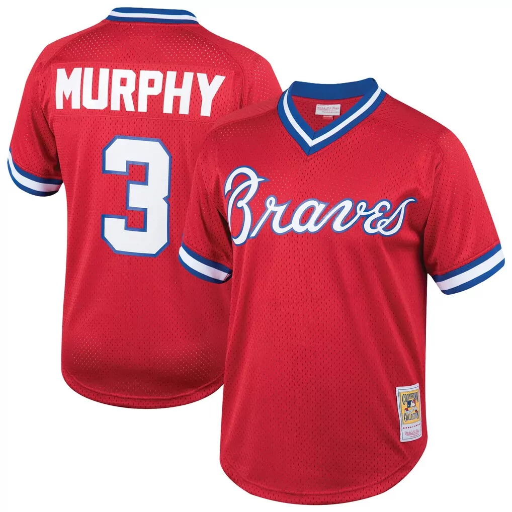 Dale Murphy 3 Braves Jersey Red Men White Blue Cooperstown Collection