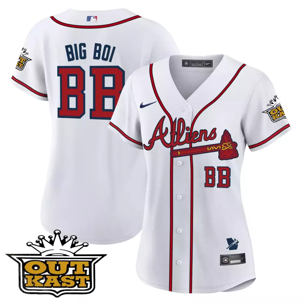 Big Boi 88 Atlanta Braves Jersey White Outkast 2021 World Series 2023 All-star Game
