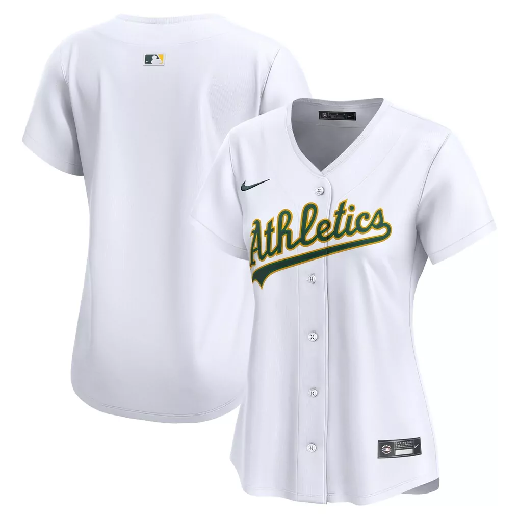 Oakland Athletics Jersey White Women Replica Green Gold Home Limited