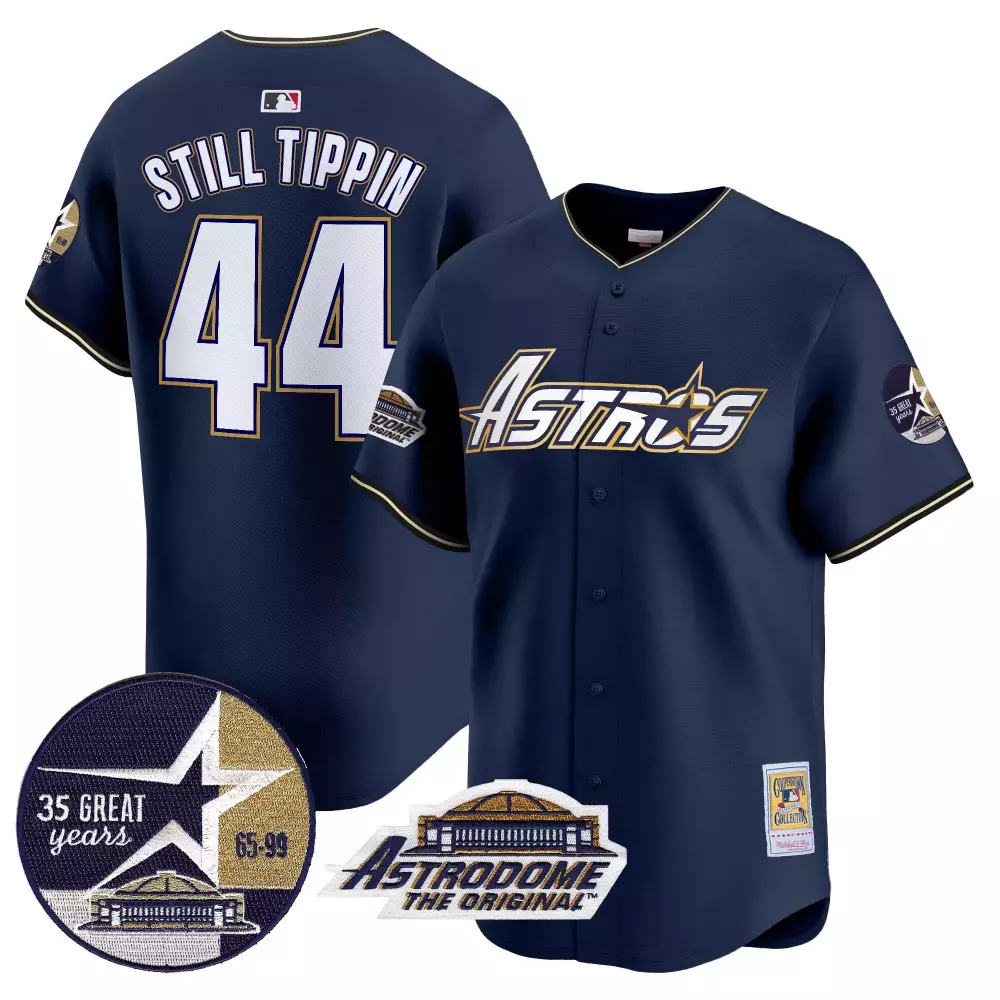 Still Tippin 44 Astros Jersey Navy Astrodome 35 Great Years Original 1999 Gold White