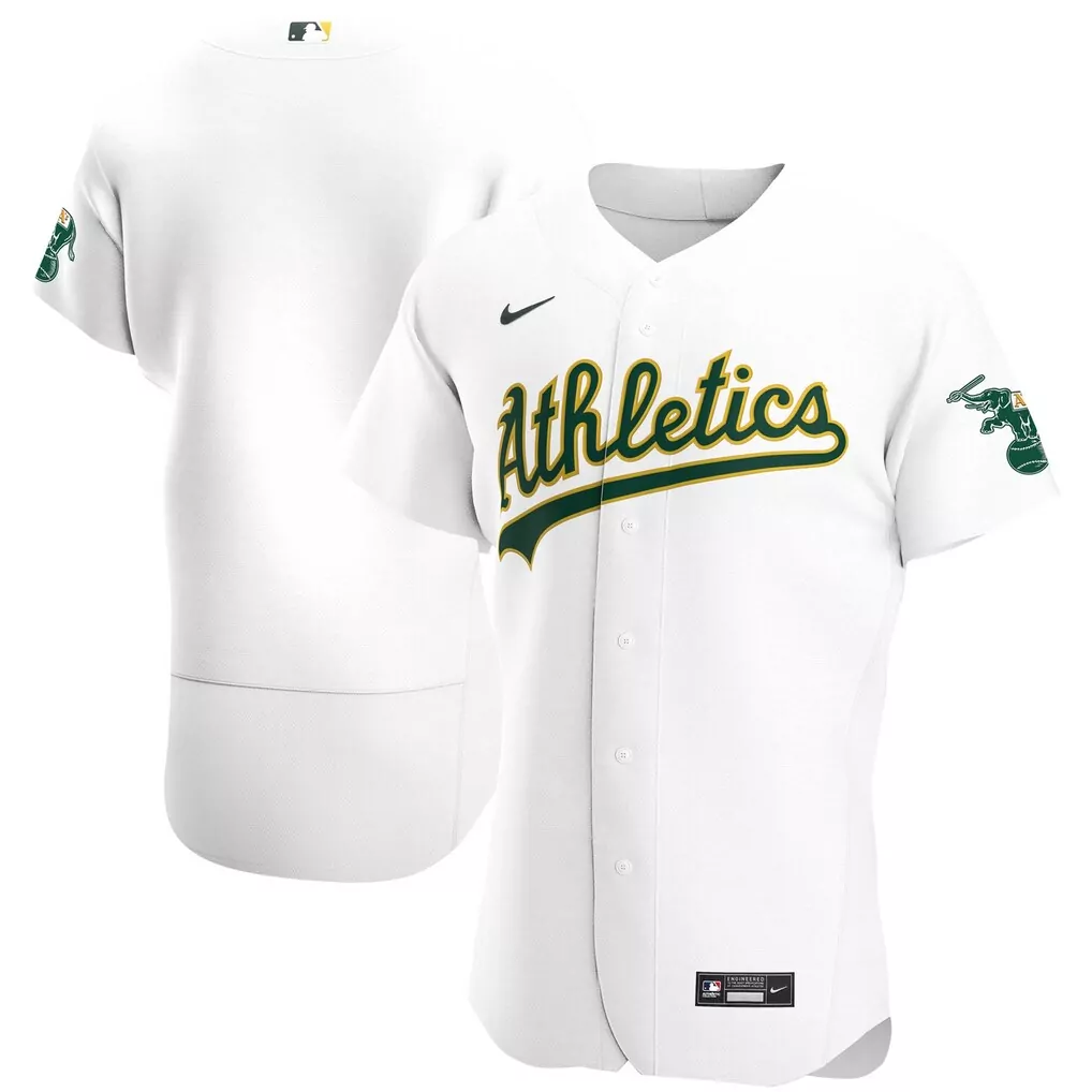 Oakland Athletics Jersey White Green Gold Home Authentic