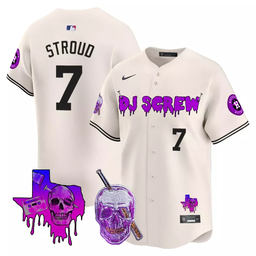 Stroud Dj 7 Houston Astros Jersey Cream Screw Men Collaboration Black Purple Unisex