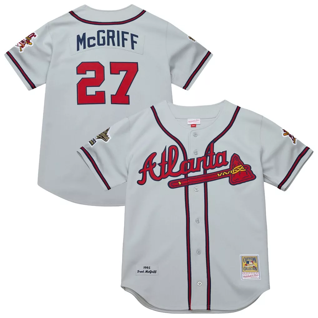 Khamari Mcgriff 27 Atlanta Braves Jersey Gray Cooperstown Collection 1995 World Series