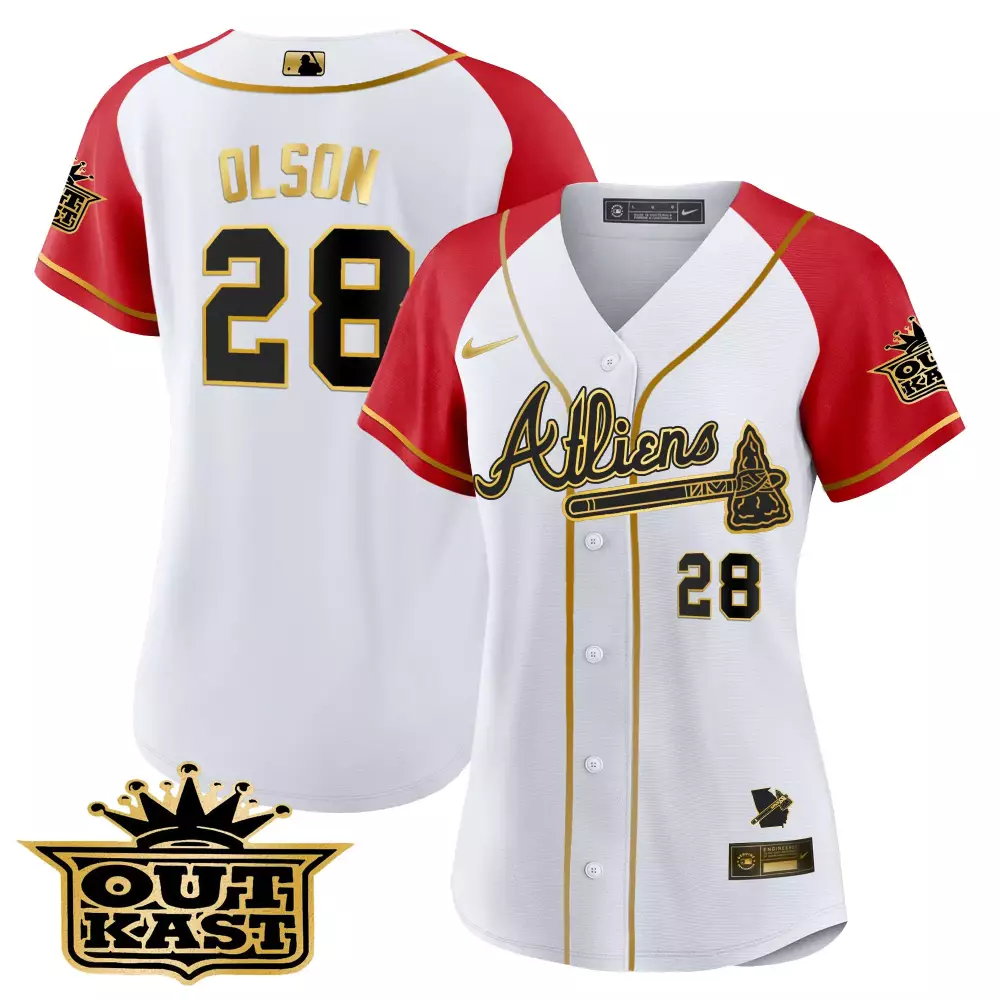Olson Atheliens 28 Atlanta Braves Jersey White City Connect Outkast Georgia State 2023