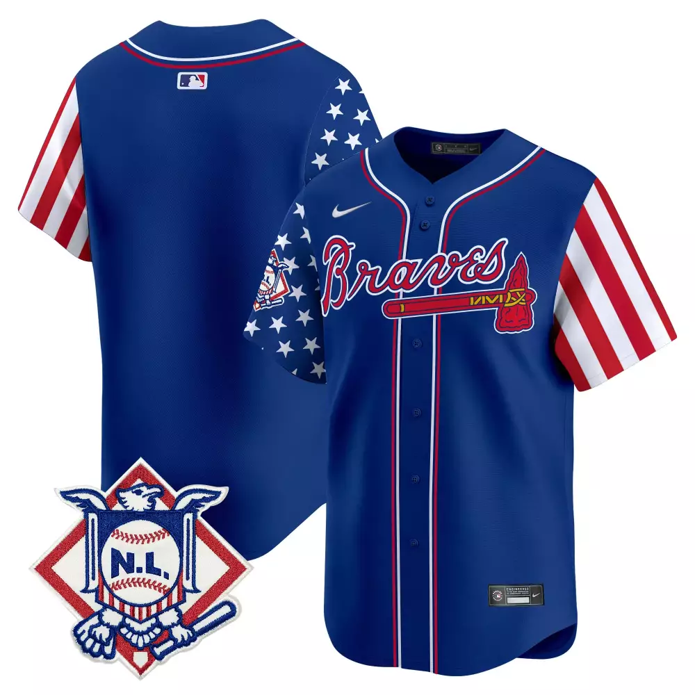 Spencer Strider 12 Atlanta Braves Jersey Blue National League Men Split Design Red