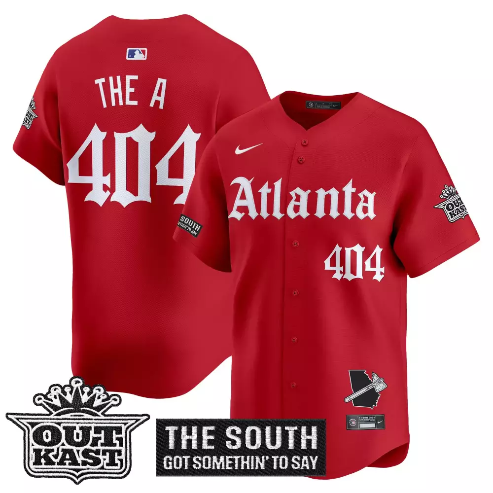 The A Atlanta Braves Jersey Red City Connect Outkast 2024 Men White Vapor