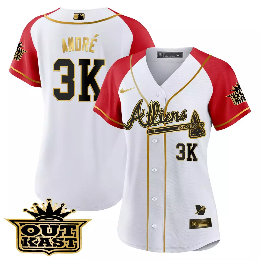 Andre Atliens Atlanta Braves Jersey White Outkast Engineered Georgia State Outline 2023