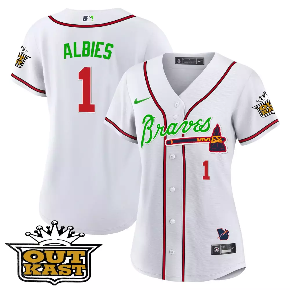 Albies Outkast 1 Braves Jersey White 50th Anniversary Native American Heritage Night
