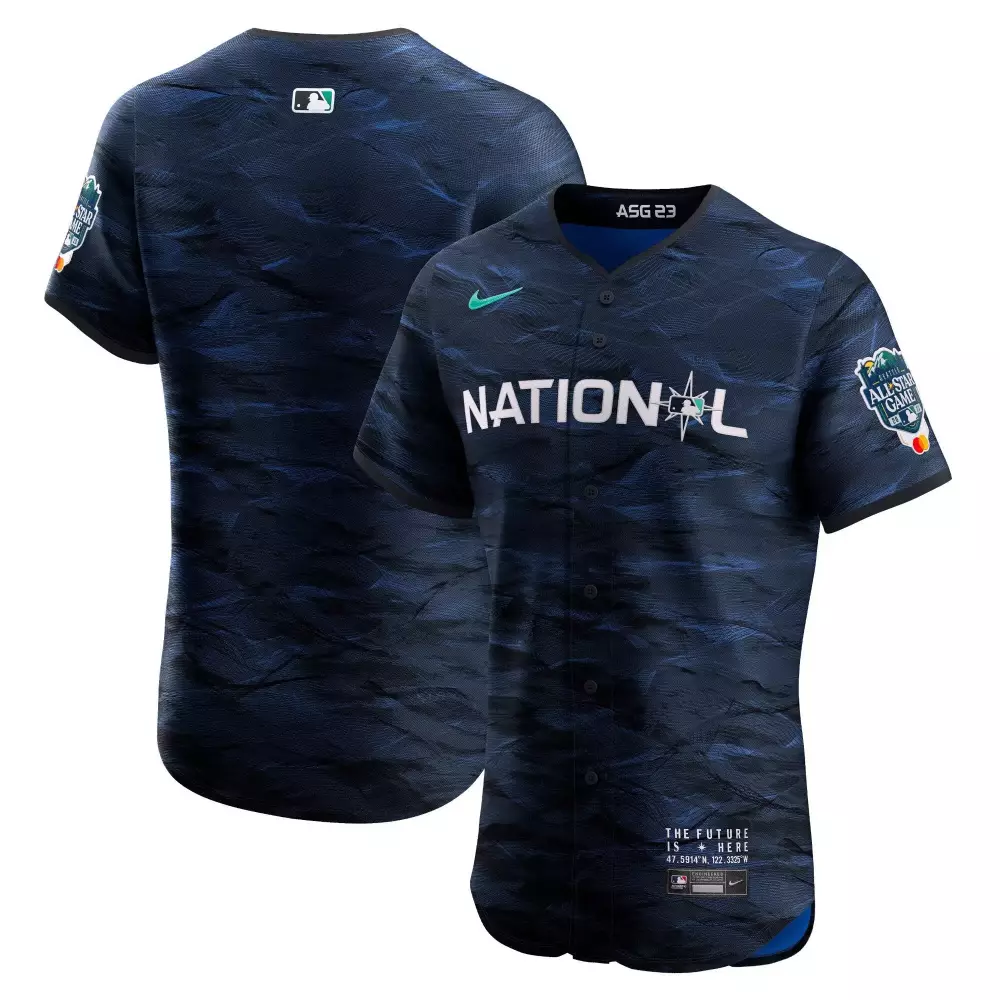 National League Jersey Navy 2023 MLB All-star Game Men Custom Design White Green