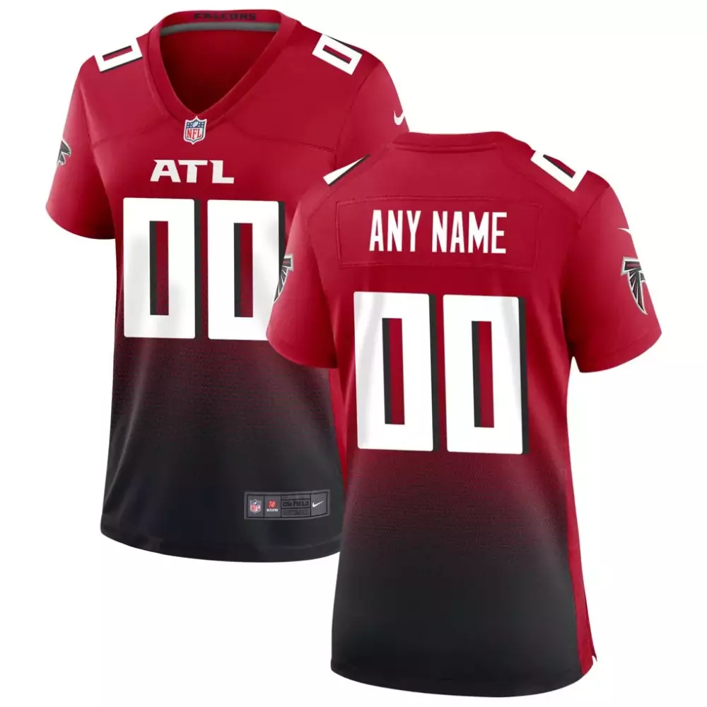 Atlanta Falcons Jersey Red Women Replica Split Design Black White Alternate Custom