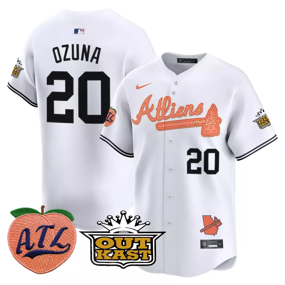 Marcell Ozuna 20 Atlanta Braves Jersey White City Connect Peach Atl Outkast 2023