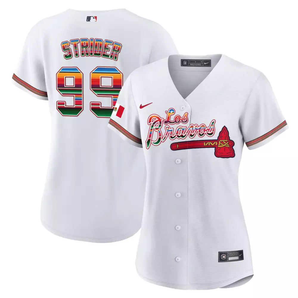 Spencer Strider 99 Los Braves Jersey White Cinco De Mayo Mexico Flag Men Split Custom Design