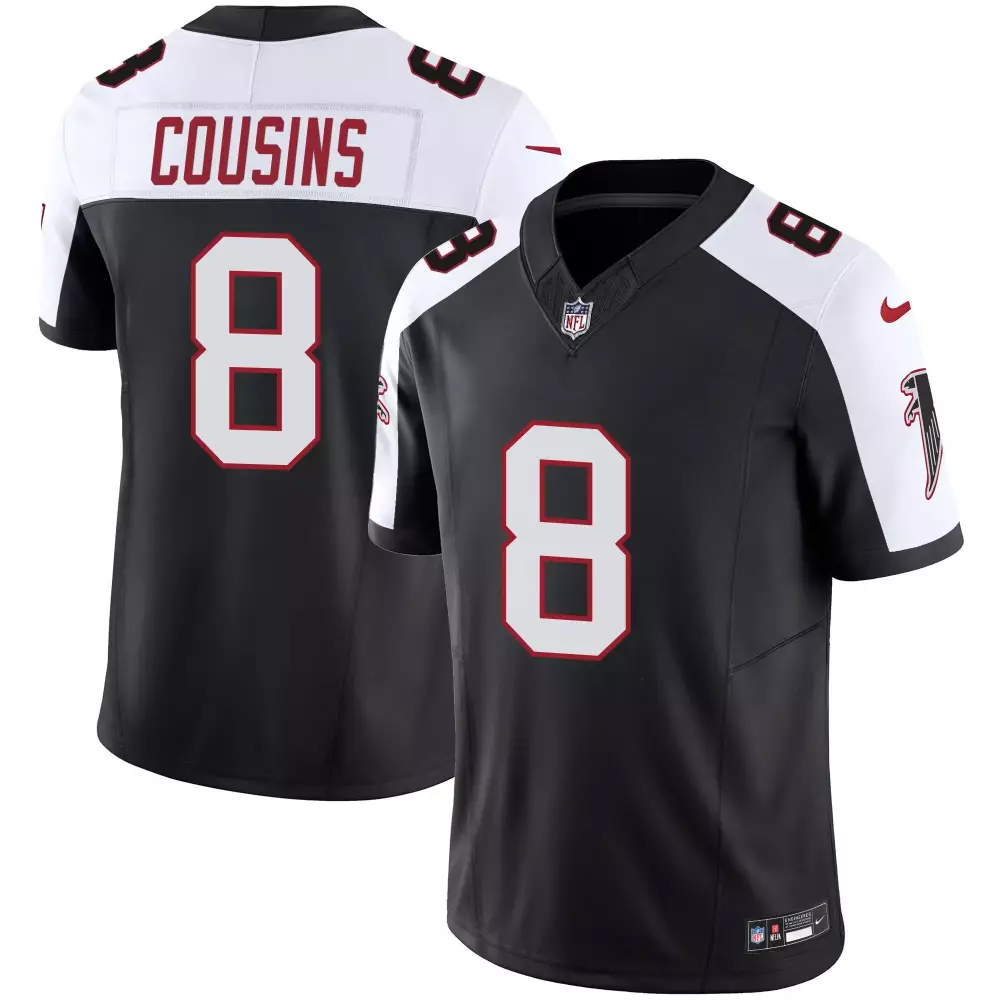 Kirk Cousins 8 Falcons Jersey Black Men Alternate White Red Vapor Limited All Stitched