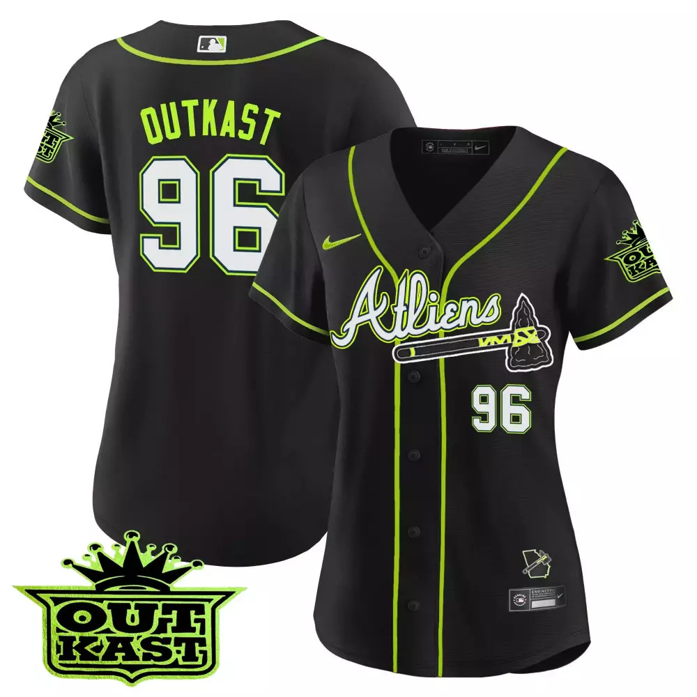 Outkast Atliens 96 Atl Jersey Black Georgia Outline Alternate Lime Green White All