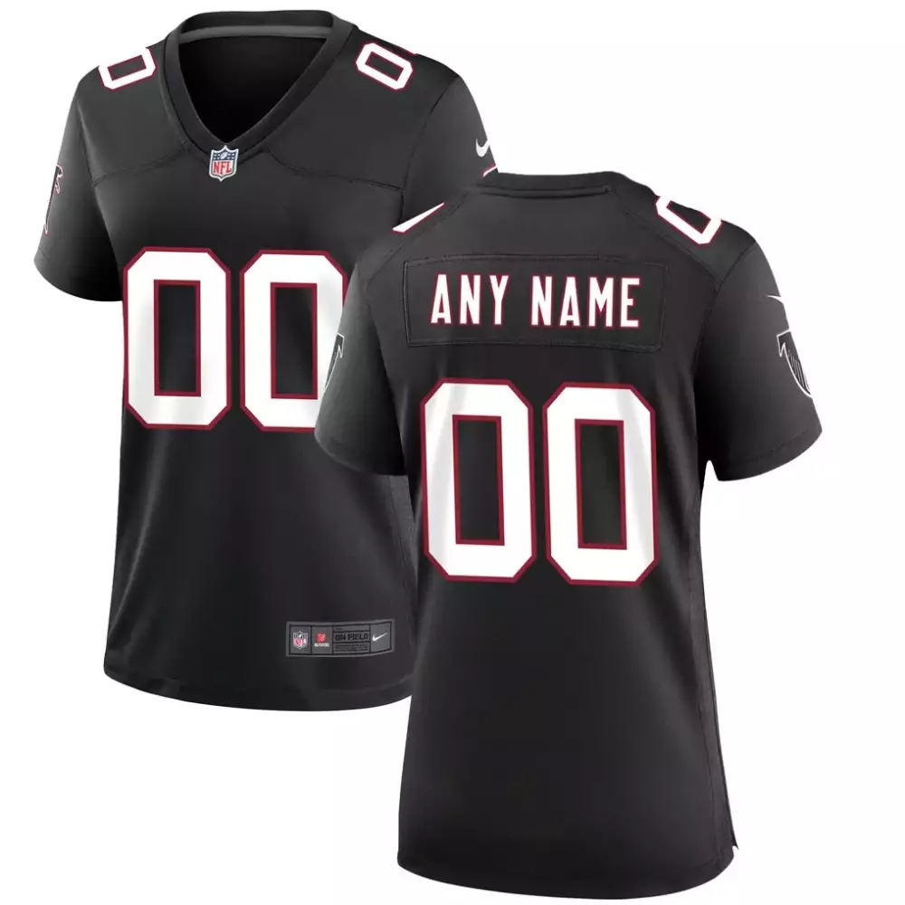 Atlanta Falcons Jersey Black Women Replica Red White Throwback Custom Game