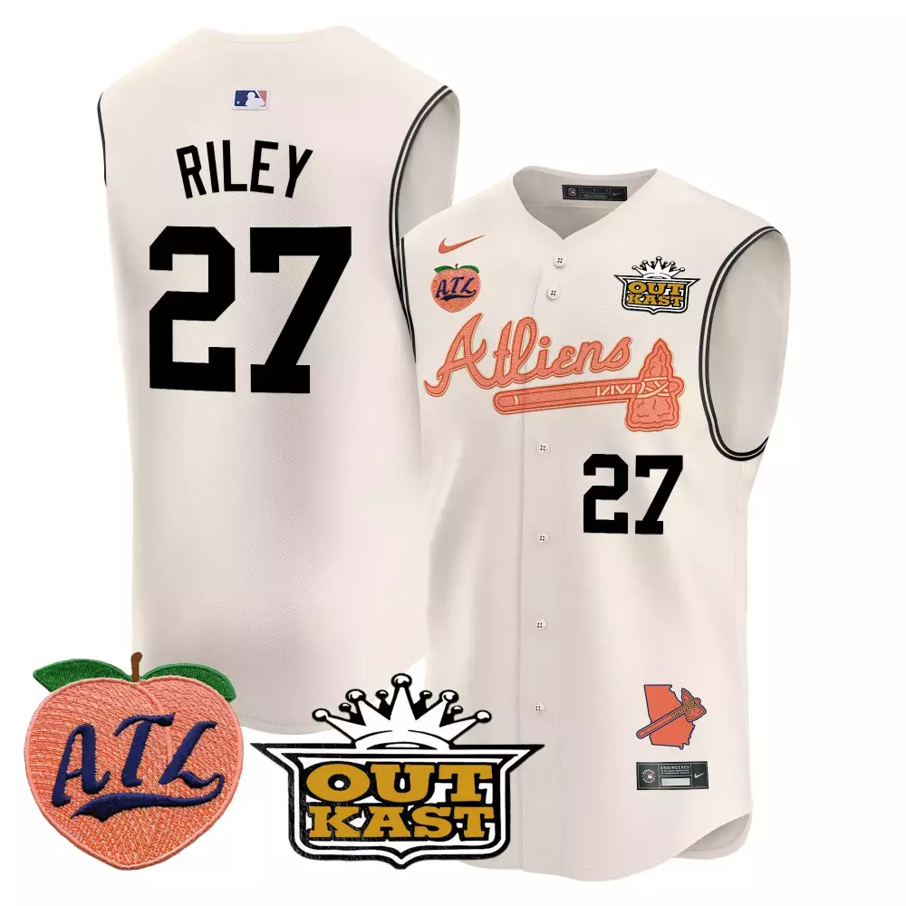 Prince Sleeveless 27 Jersey White Outkast Collaboration Atlanta Braves Peach Atl