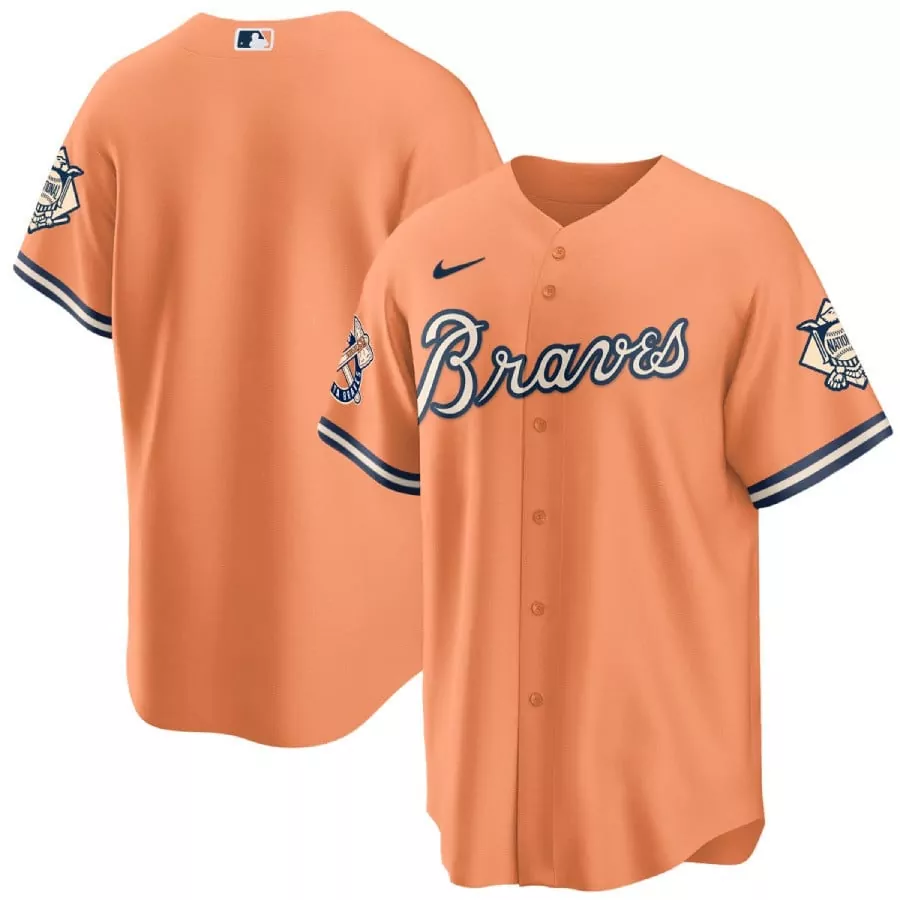 Custom Braves Jersey Orange City Connect National League Championship Series Atlanta