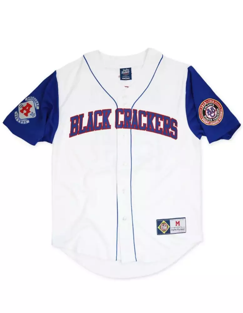 Black Crackers Jersey White Atlanta Men Blue Legacy All Stitched