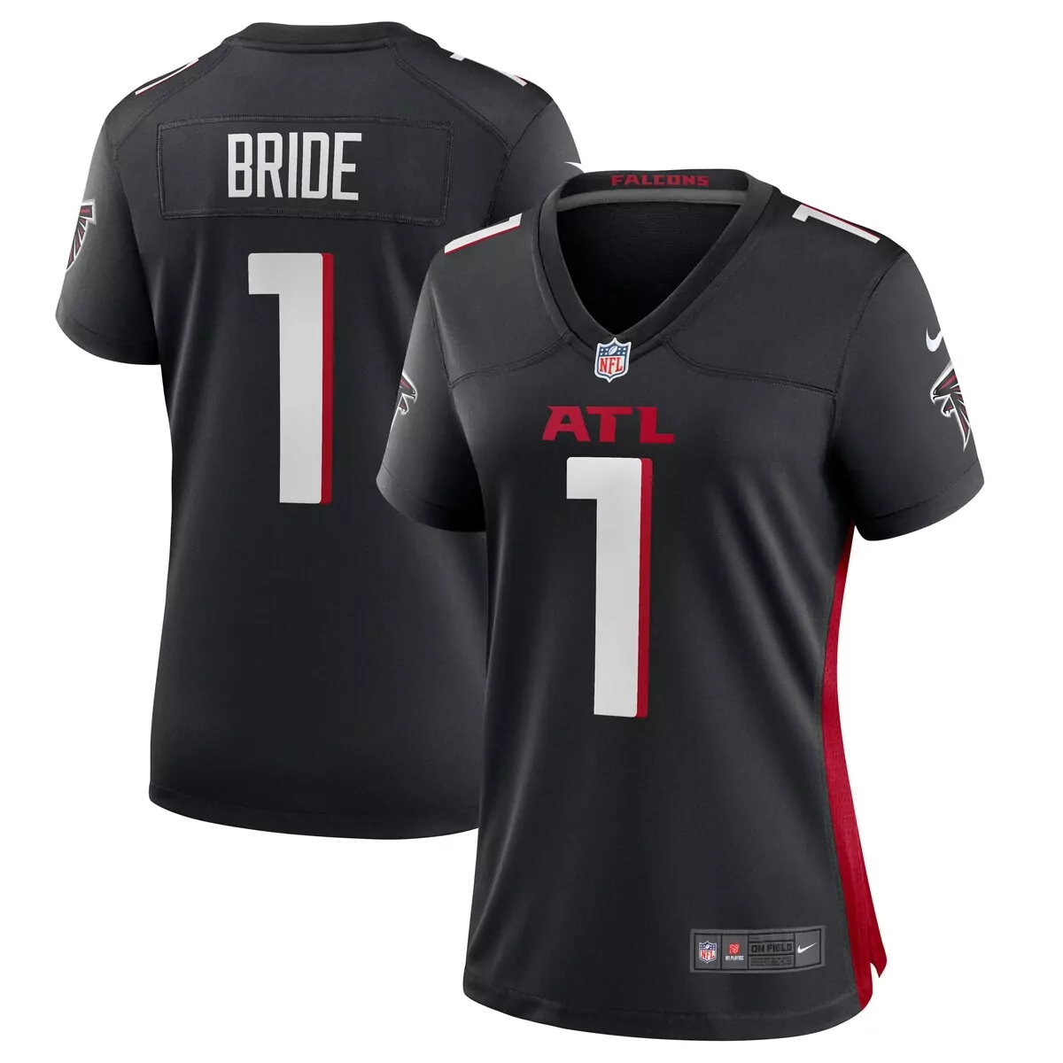 Bride 1 Falcons Jersey Black Women Replica Red White Game