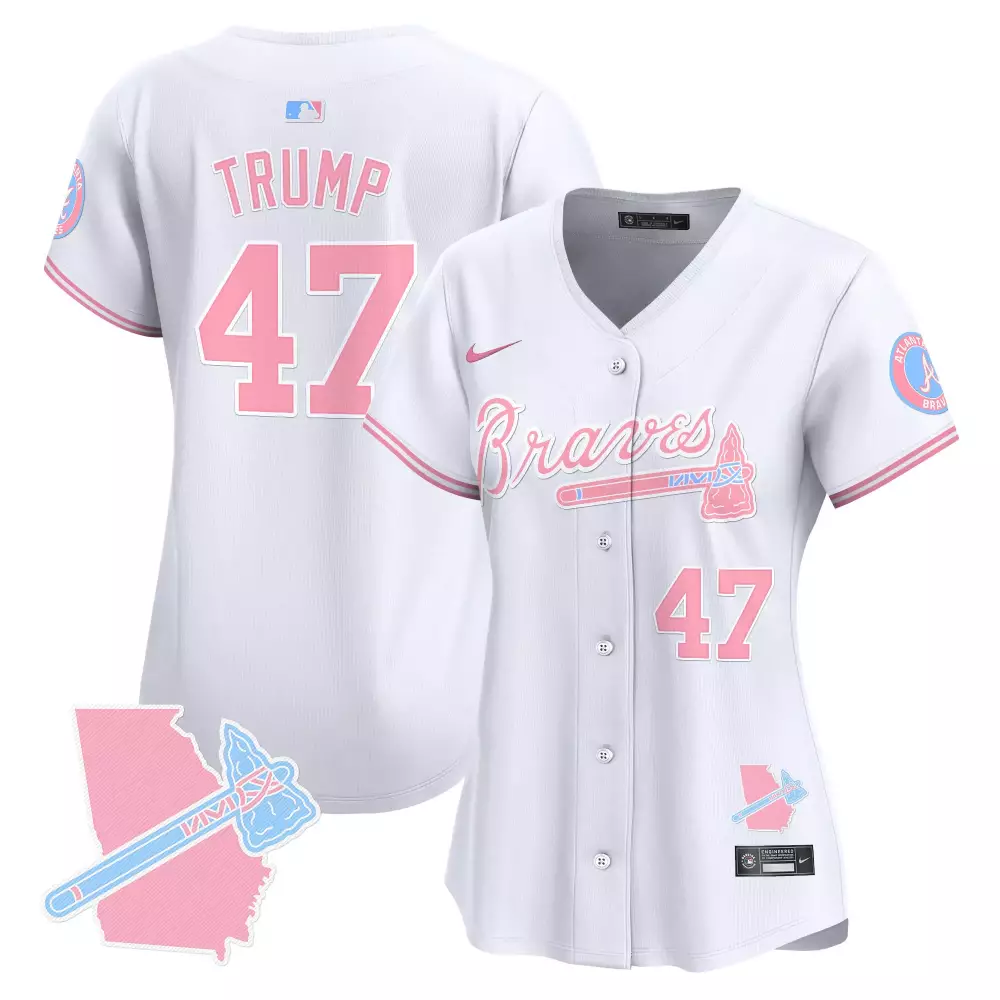 Chadwick Tromp 47 Atlanta Braves Jersey White Breast Cancer Awareness Women Split