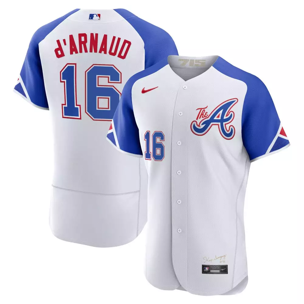 Travis Darnaud 16 Jersey White Toronto Blue Jays Men Alternate Red Flex Base All