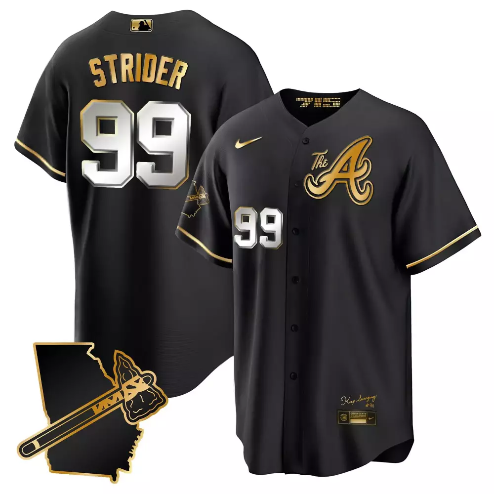 Spencer Strider 99 Atlanta Braves Jersey Black City Connect 715 Georgia Outline Tomahawk