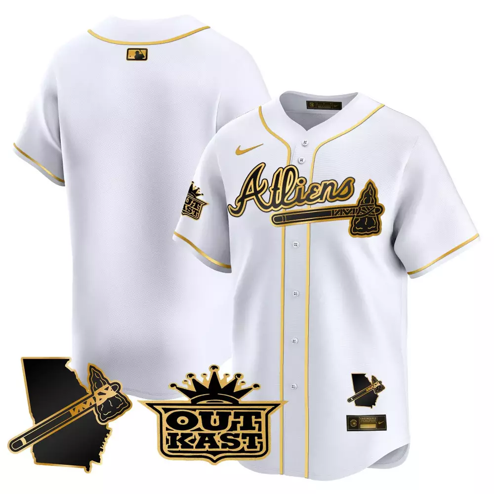 Nick Allen Atlanta Braves Jersey White Outkast Georgia Outline Tomahawk Playoff Men